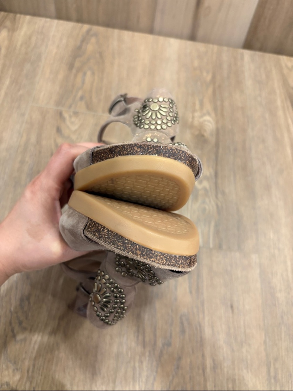 Dansko Deandra Stacked Heel Embellished Studded Buckle Sandal size 38 EUC - Picture 4 of 7